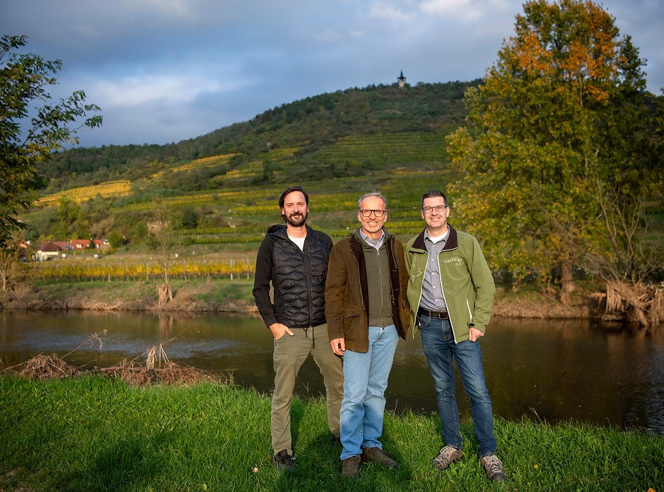 Alwin Jurtschitsch, Rudi Rabl und Wolfgang Groll vom Weinkomitee Kamptal