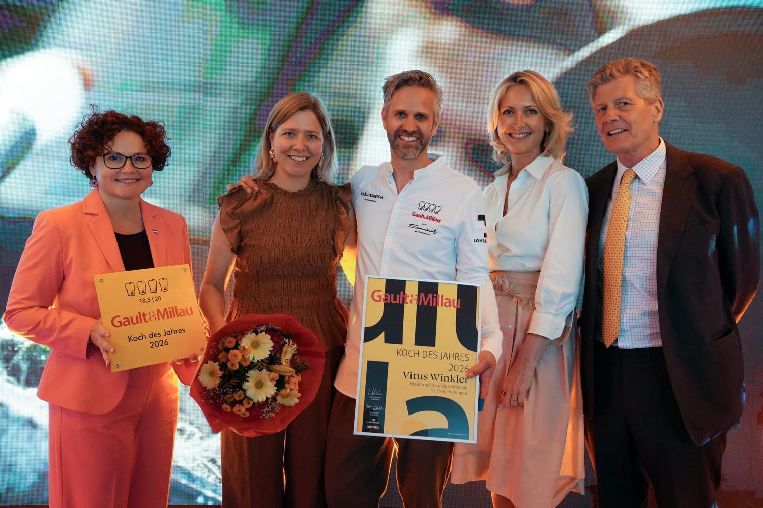 Tourismus-Staatssekretärin Elisabeth Zehetner, Eva-Maria und Vitus Winkler und Gault&Millau-Herausgeber Martina und Karl Hohenlohe