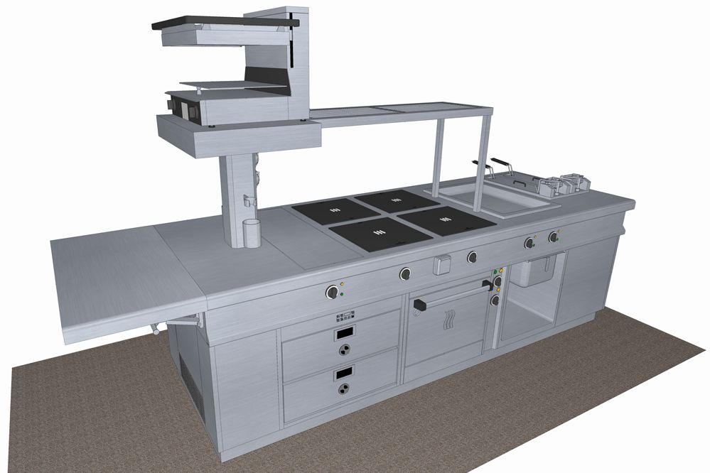 3D Rendering des individuell geplanten Herdblocks 