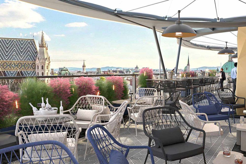 Rendering der neuen Lamée Rooftop-Bar