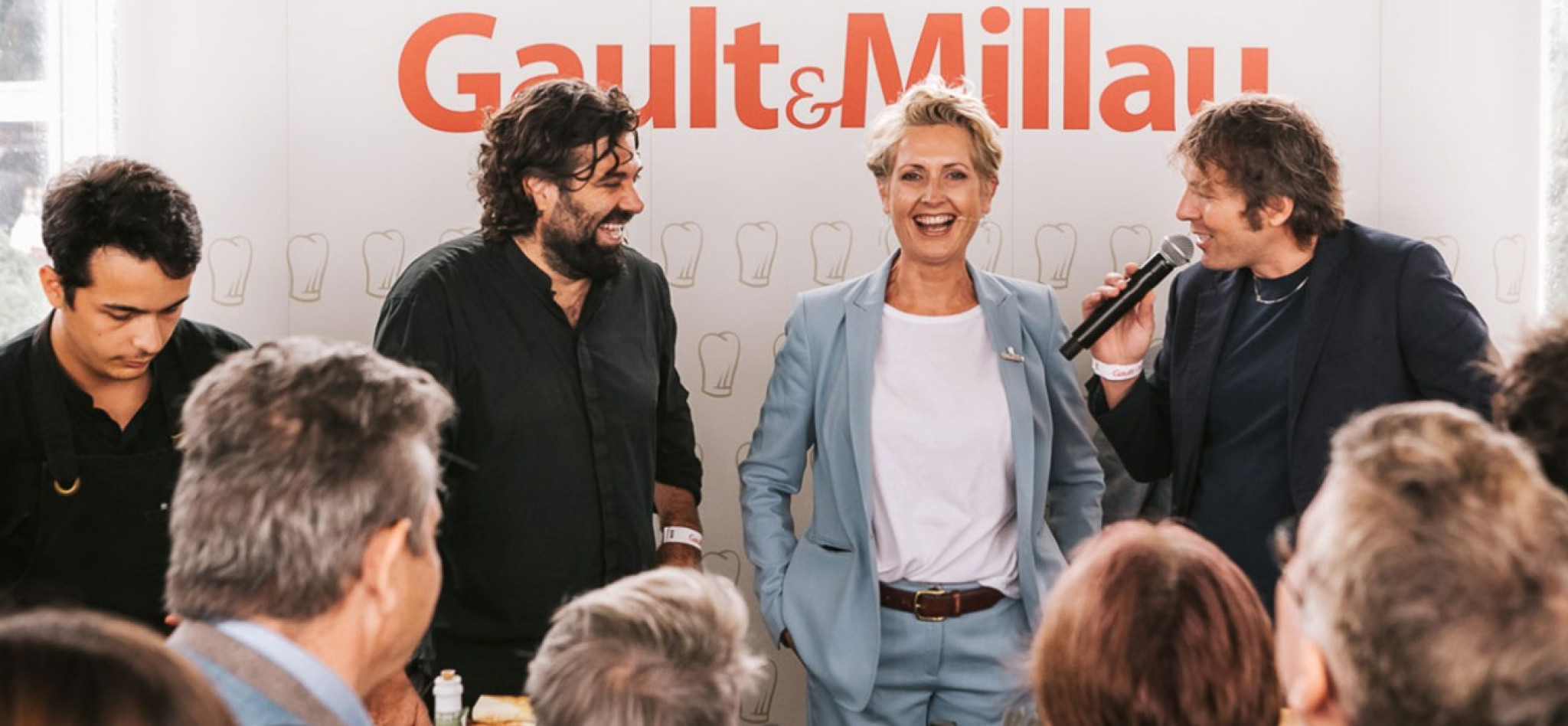 Gault&Millau Herausgeberin Martina Hohenlohe mit Konstantin Filippou und Luca Miliffi 